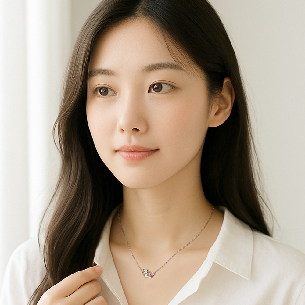 Story+聯名系列 - I.Love喵喵純銀項鍊