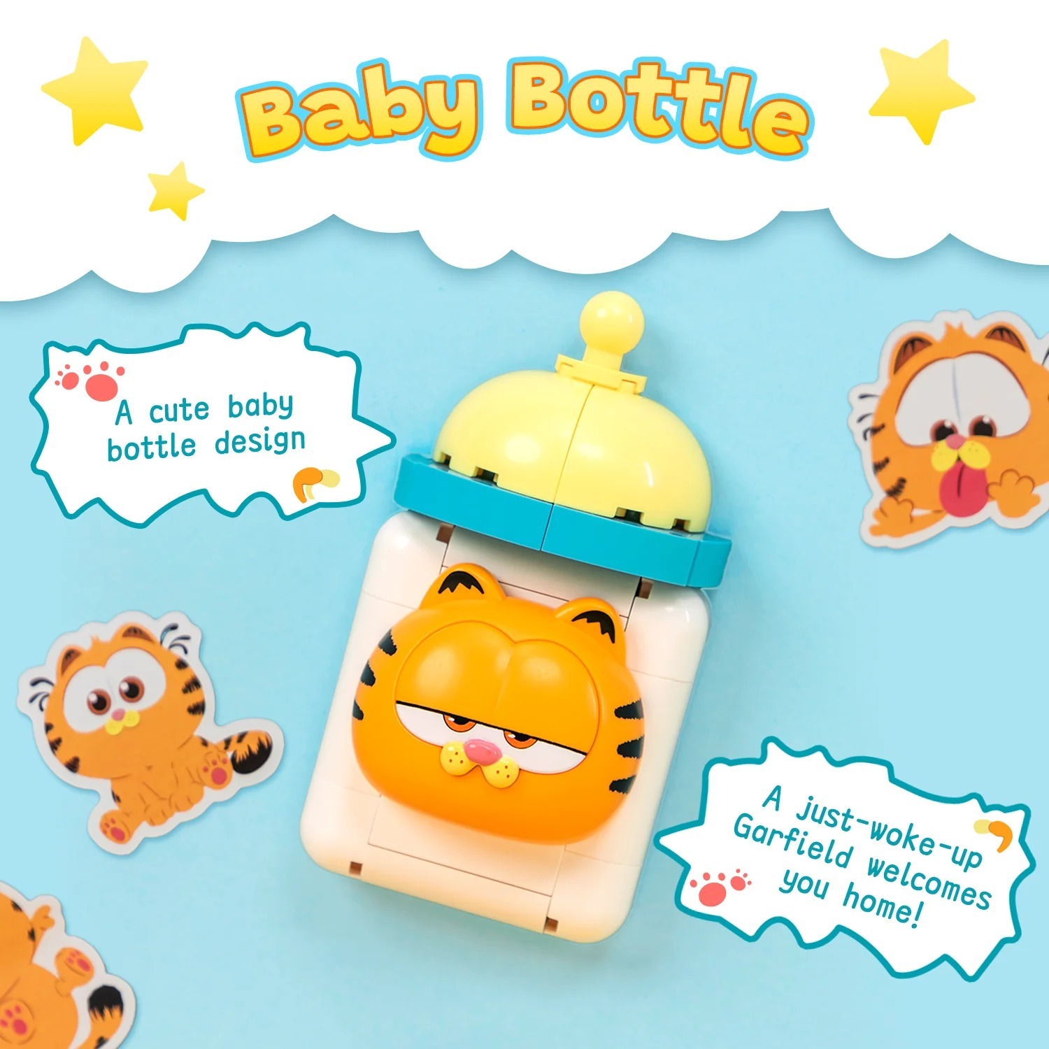 拼奇 加菲貓 冰箱貼 奶瓶 收藏積木(86818)