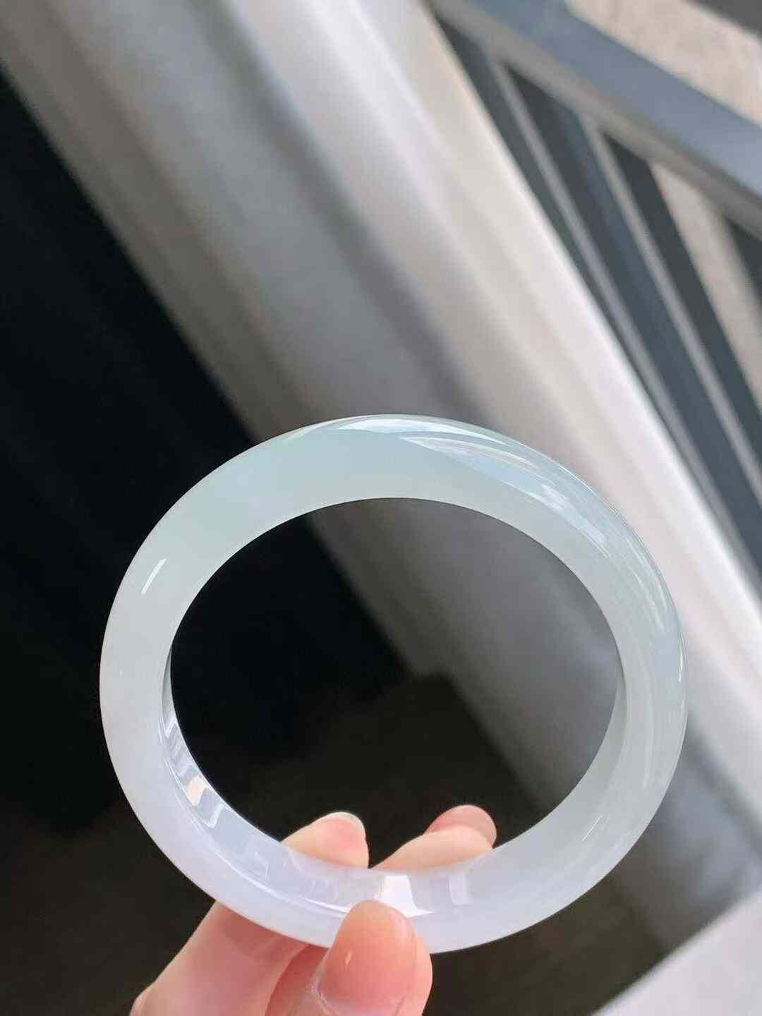 915654 57.7mm冰晴正圈翡翠手鐲 (56-58)