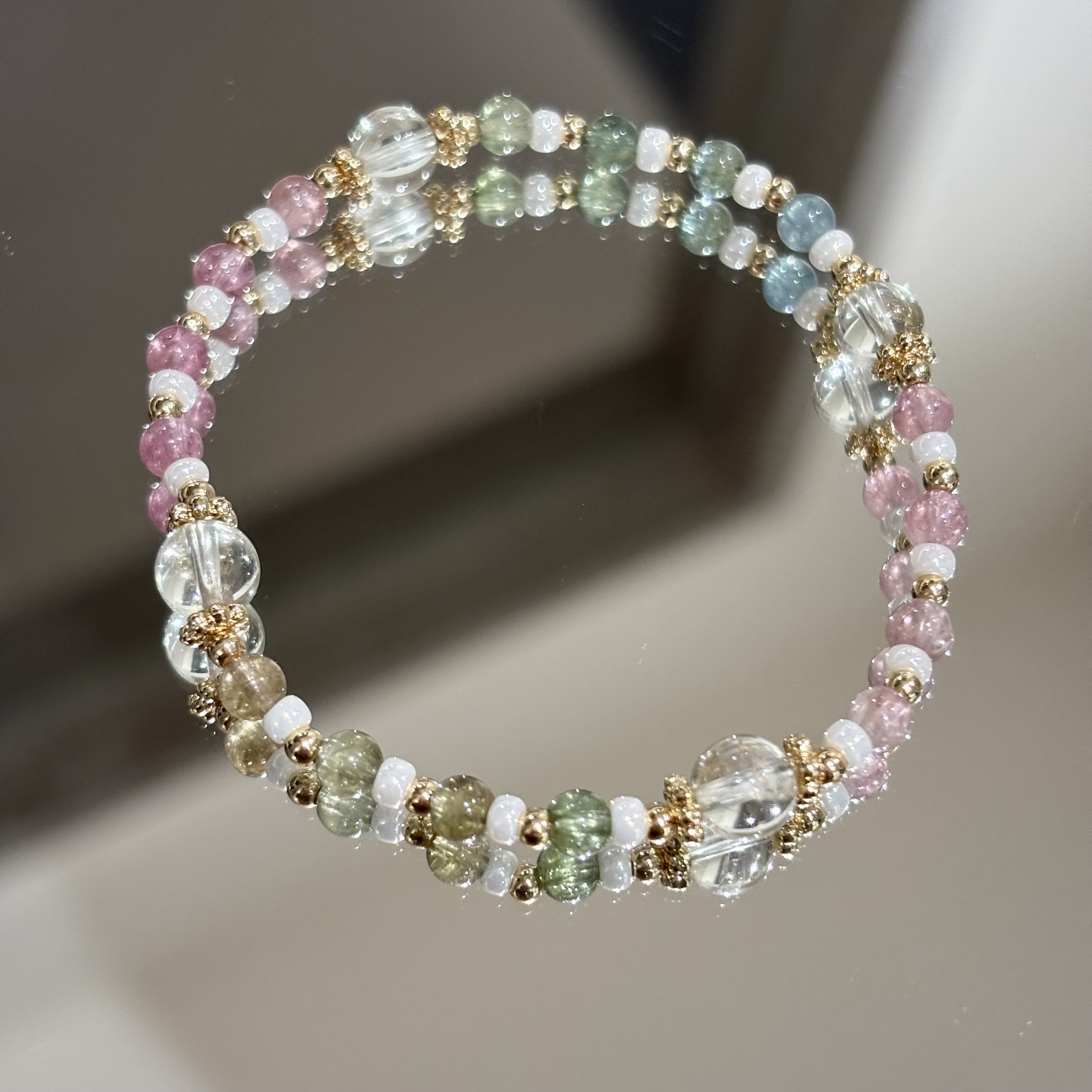 全能量 | 糖果屋 | 冰透彩虹碧璽《彈力繩款式》