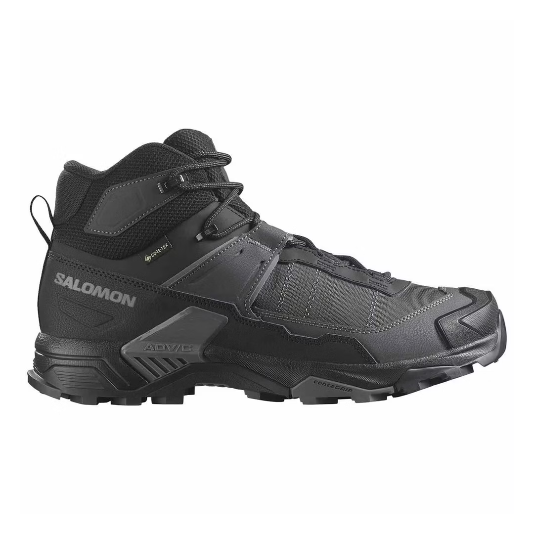 SALOMON 法國  X ULTRA 5 GTX 寬楦中筒登山鞋 男款 (黑色/瀝灰色/堡岩灰色) 33SL477554