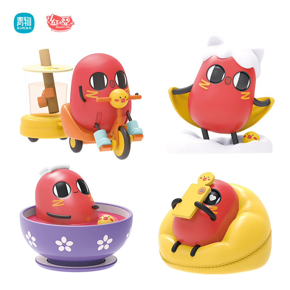 紅小豆可動公仔 隨機一款