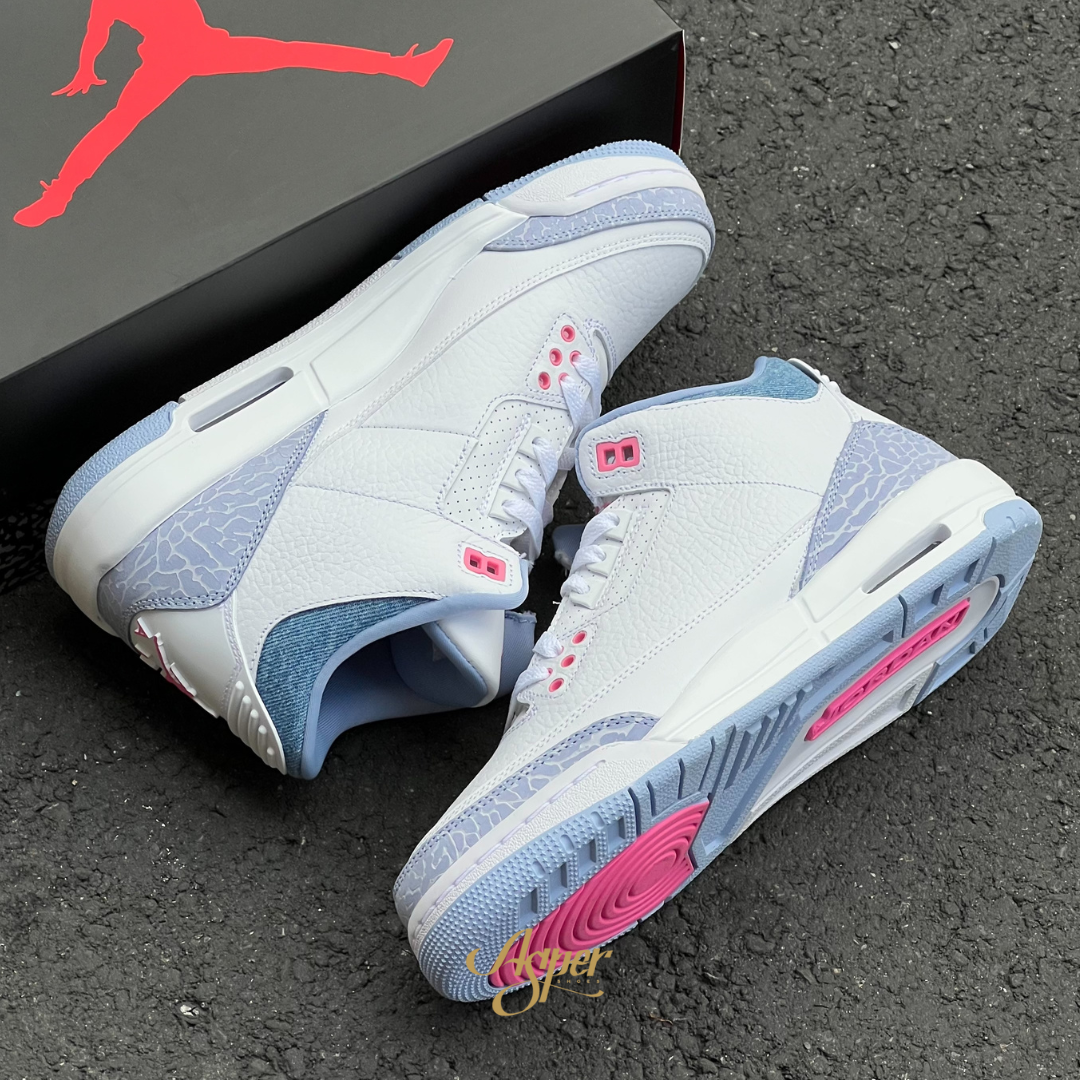 Air Jordan 3 Retro DS "Cobalt Bliss" 爆裂紋 天空藍 大童鞋 HQ0784-101 IX