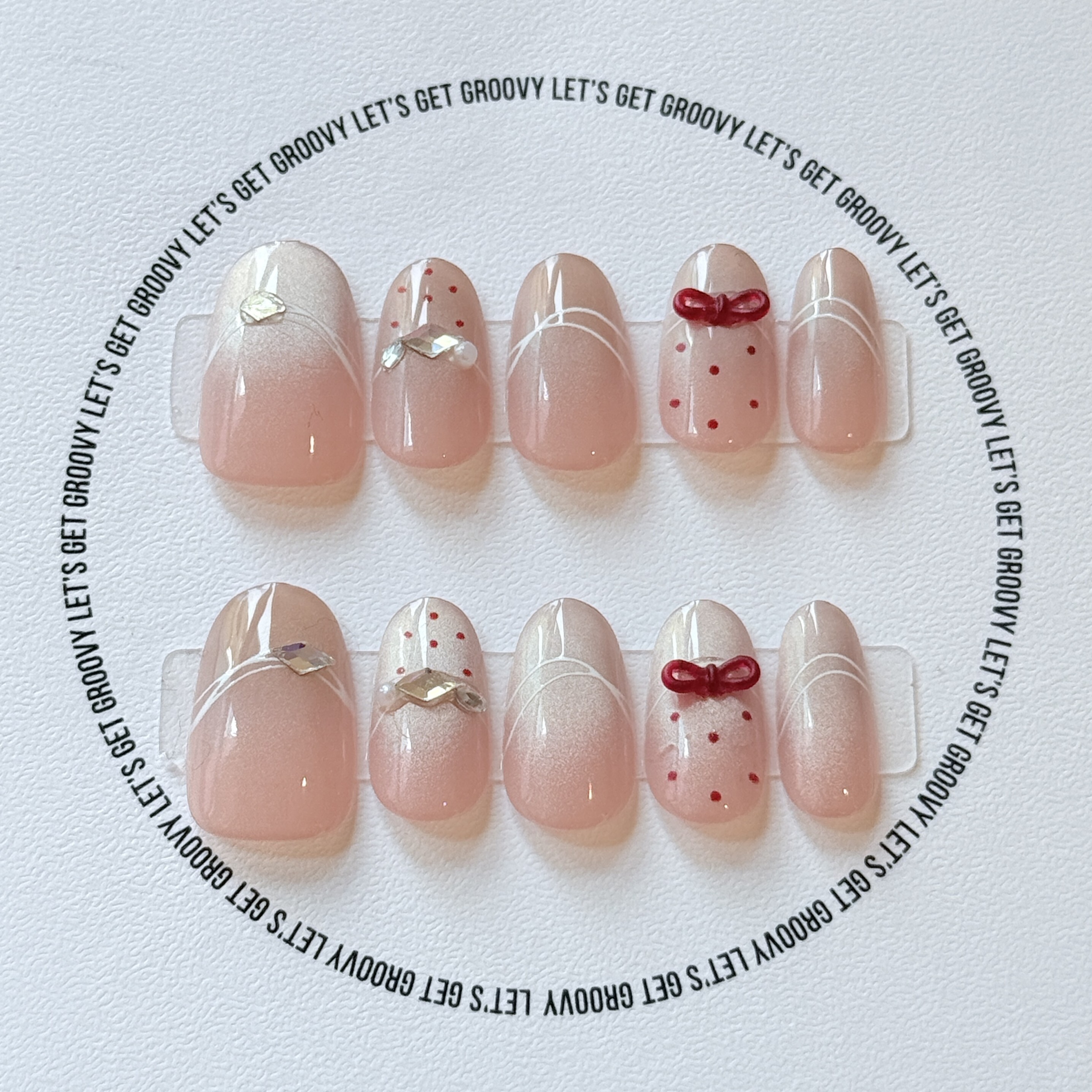 Slay ︳Light Pink。Little Bow and Diamond Charms