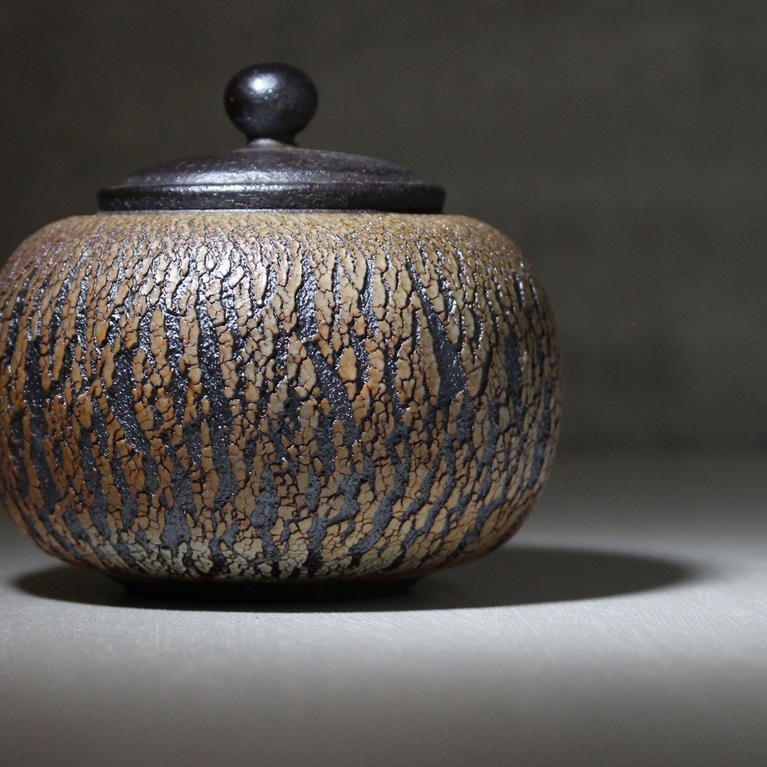 爆裂染霞柴燒茶葉罐H008D