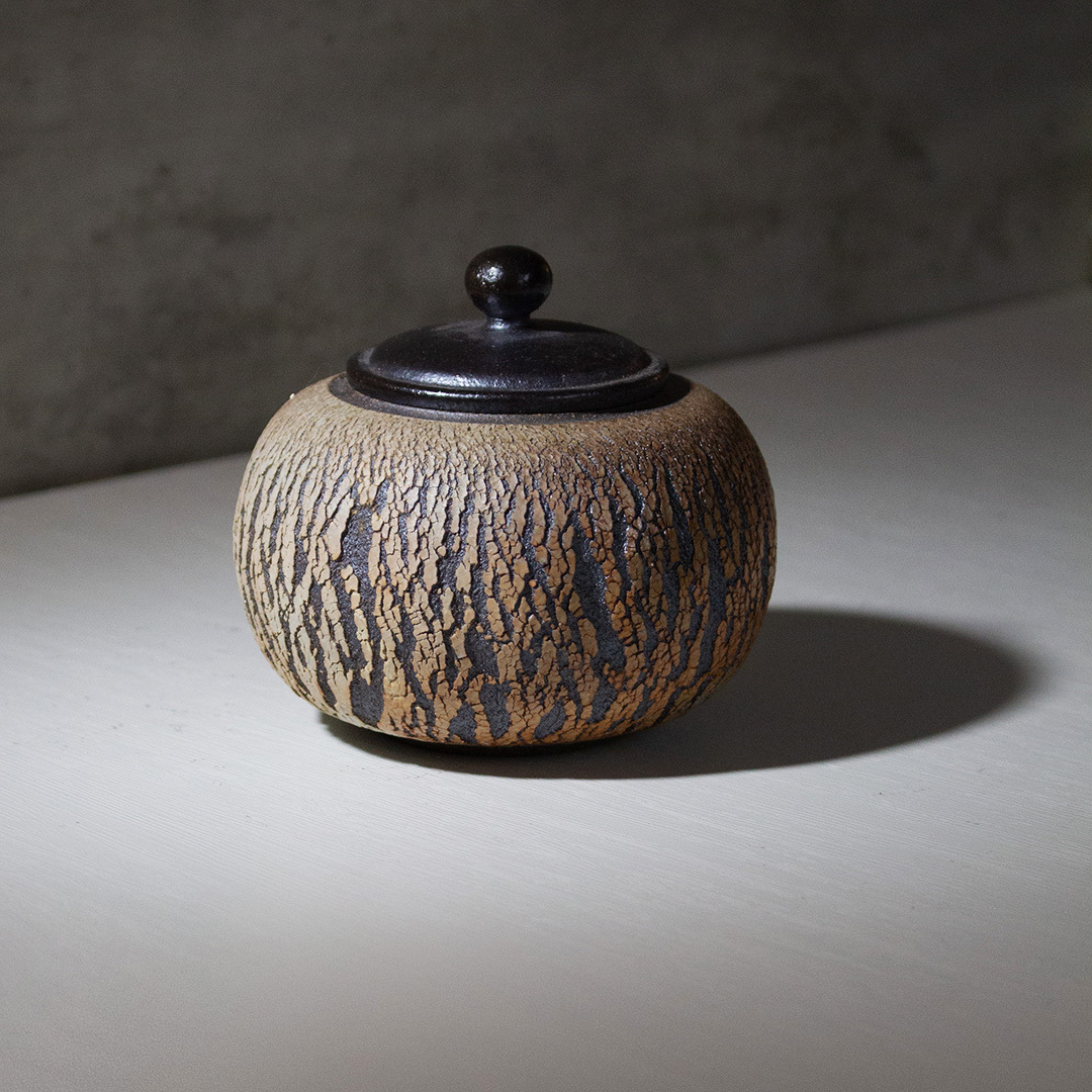 爆裂染霞柴燒茶葉罐H008D