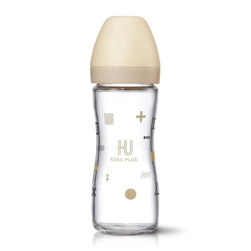 KUKU PLUS純真之瞳寬口玻璃奶瓶 240ml