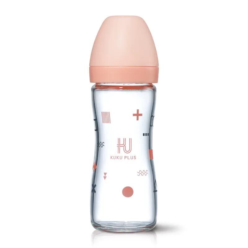 KUKU PLUS純真之瞳寬口玻璃奶瓶 240ml