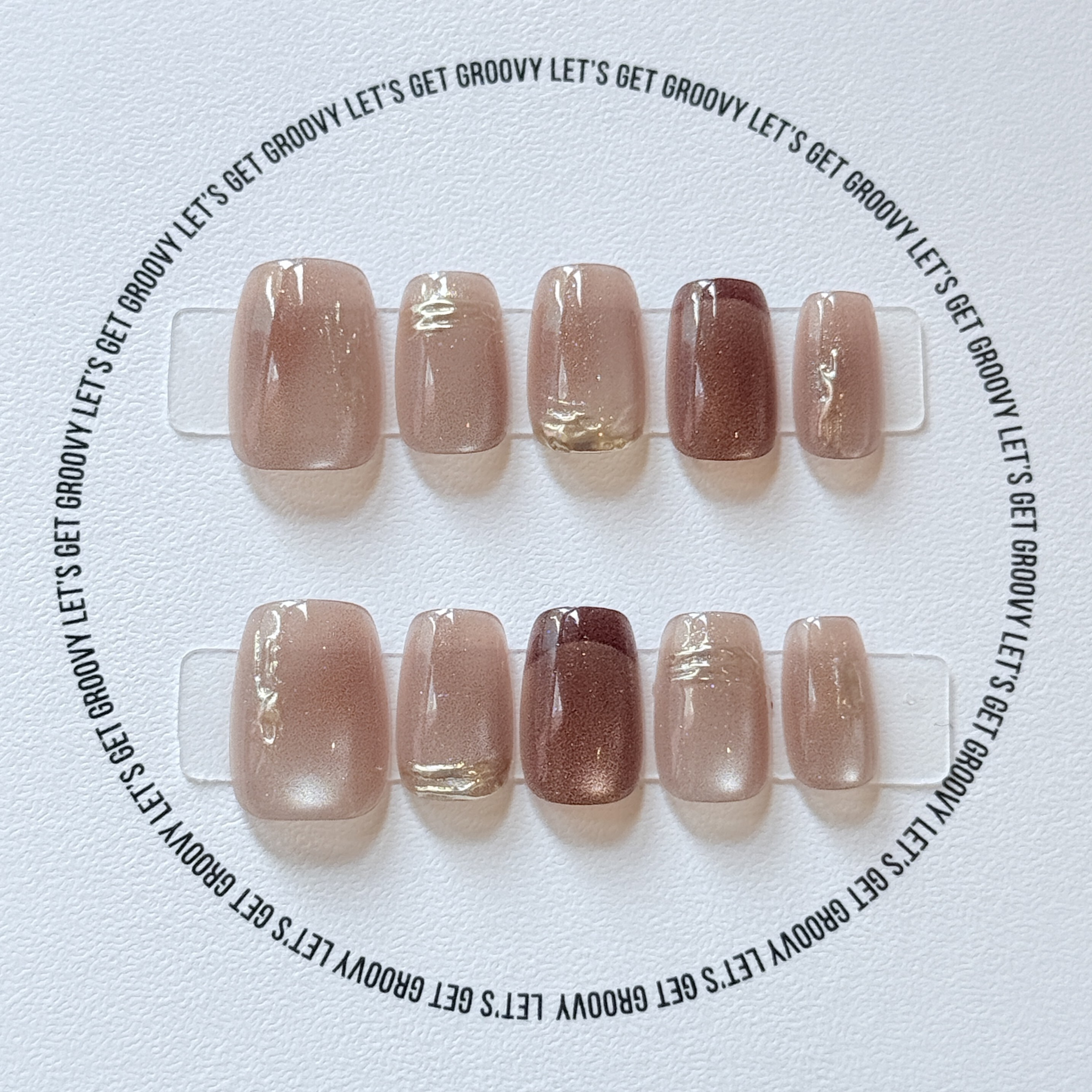 Slay ︳Elegant Brown with Gold Line Pattern