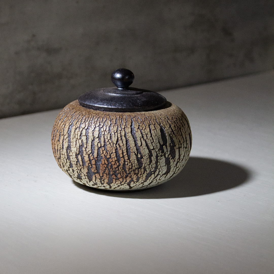 爆裂染霞柴燒茶葉罐H006D