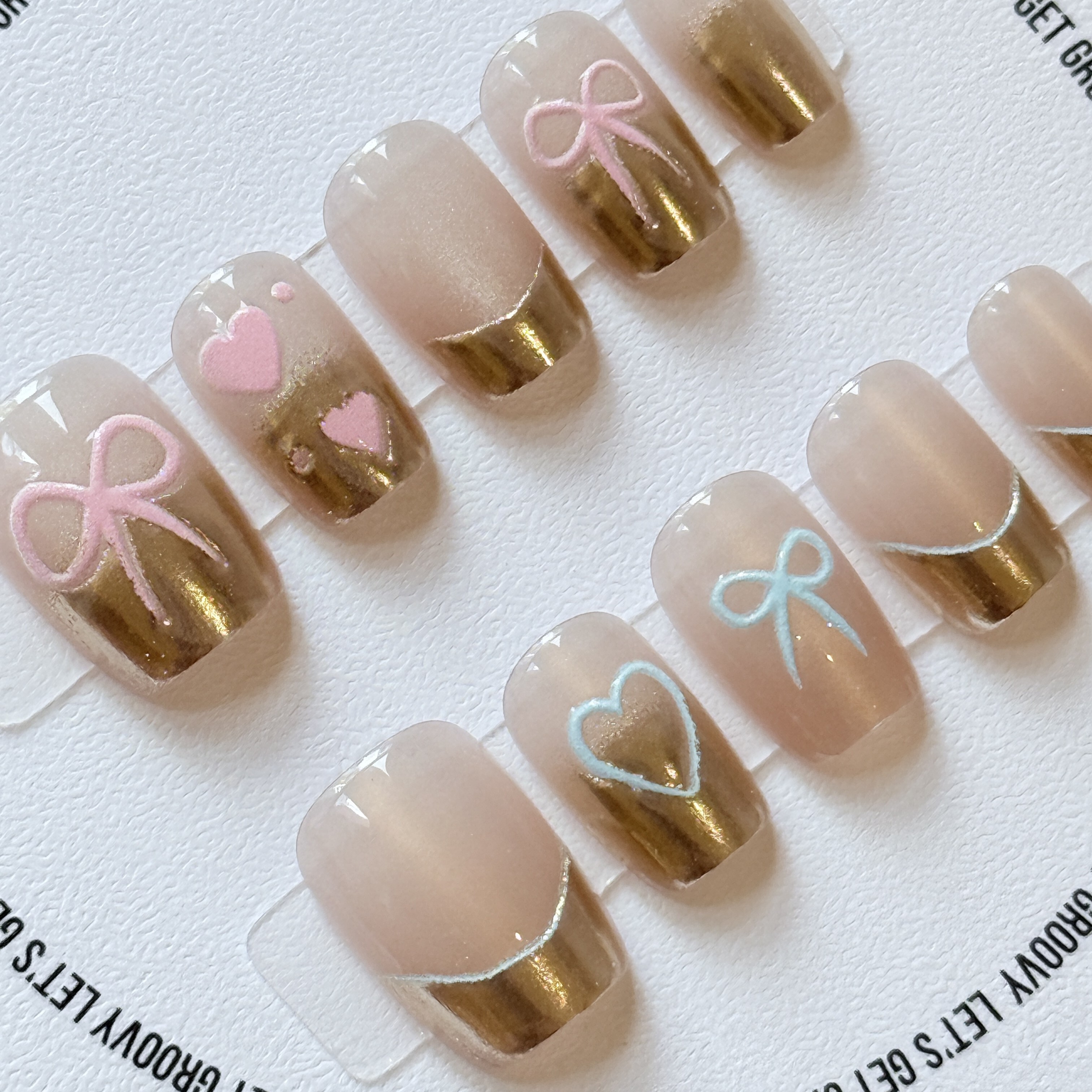 Slay ︳Golden French Style with Pink and Blue Bow