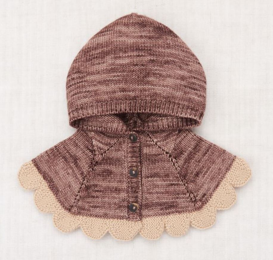 Misha & Puff  花瓣連帽斗蓬  Scallop Capelet - Affogato