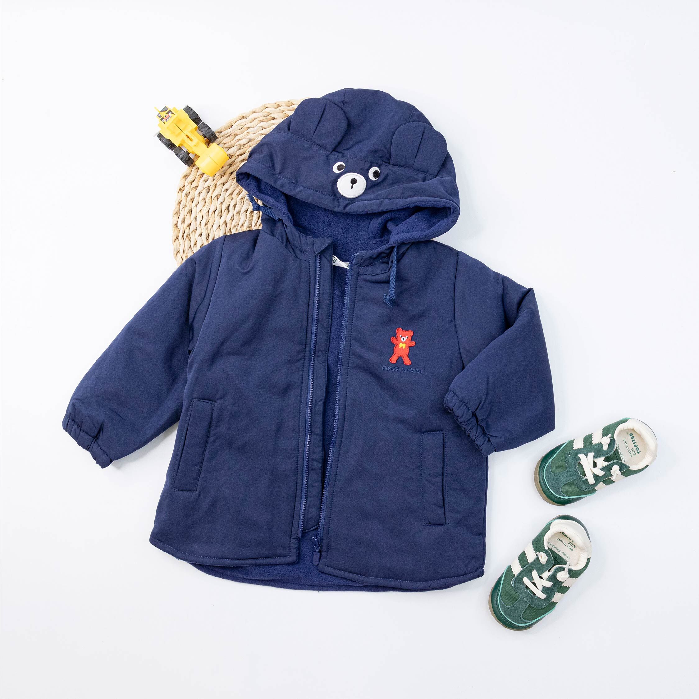 范侖鐵諾【32536】經典小熊磨毛鋪棉連帽外套＊二色