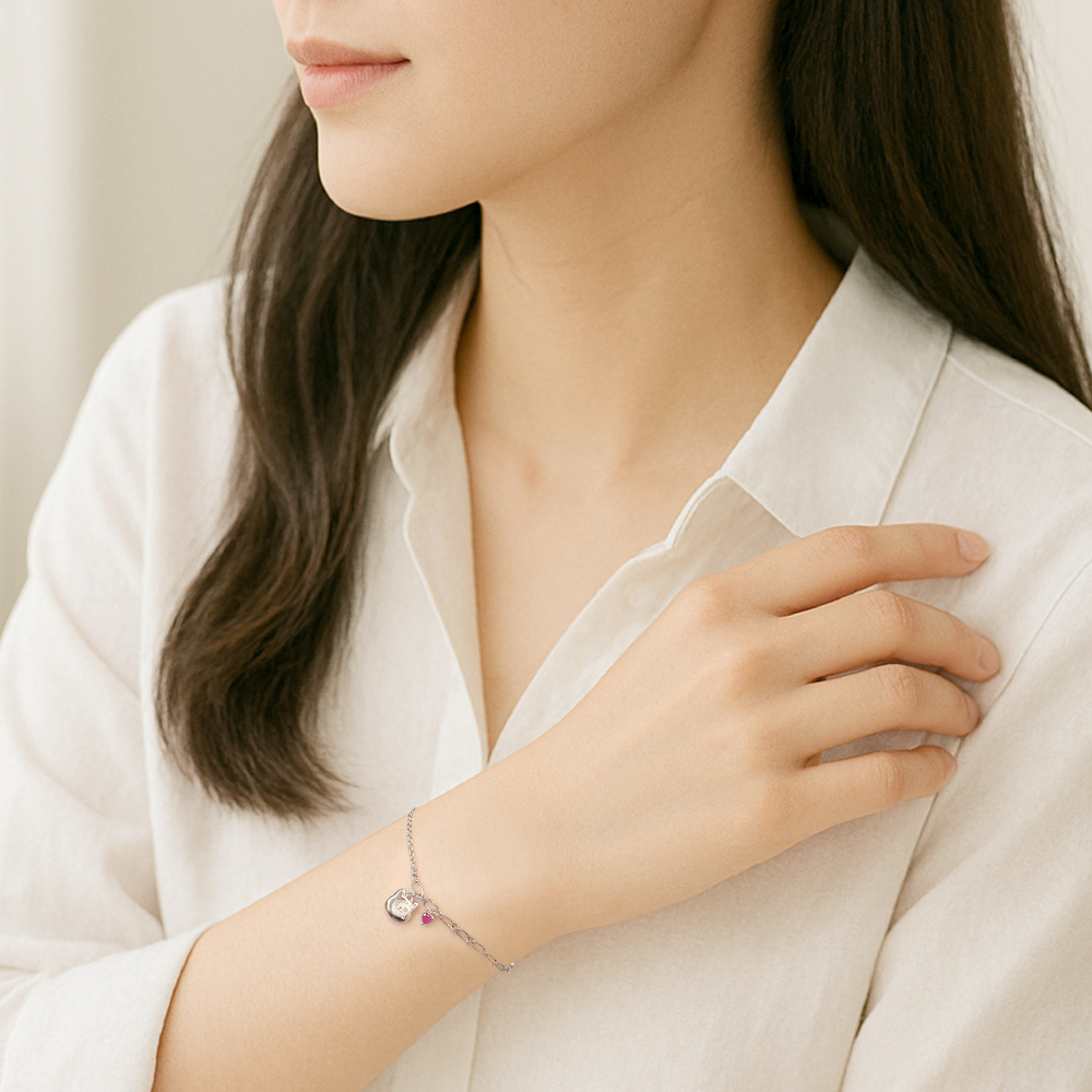 Story+聯名系列 - 邱比特喵喵純銀手鍊