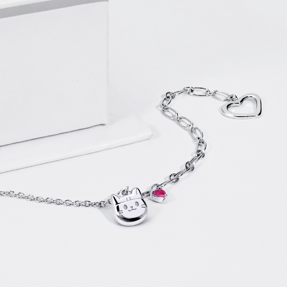 Story+聯名系列 - 邱比特喵喵純銀手鍊