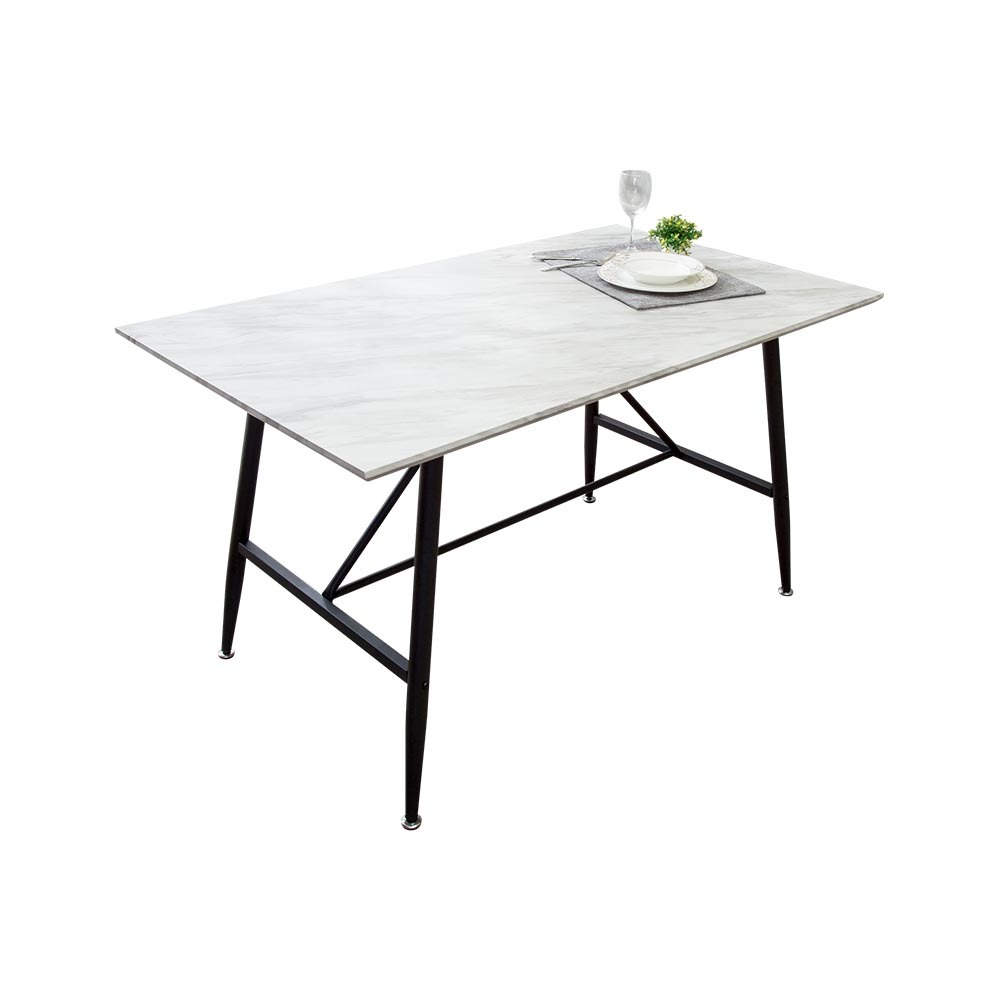 奧瑪4.7尺工業風仿大理石面餐桌