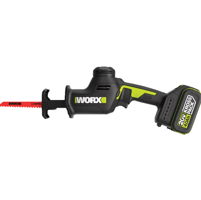 "WORX"威克士 26mm無刷老虎鋸(鋰20V)(4.0Ah電池X2+6A充電器)-[WU500.1]
