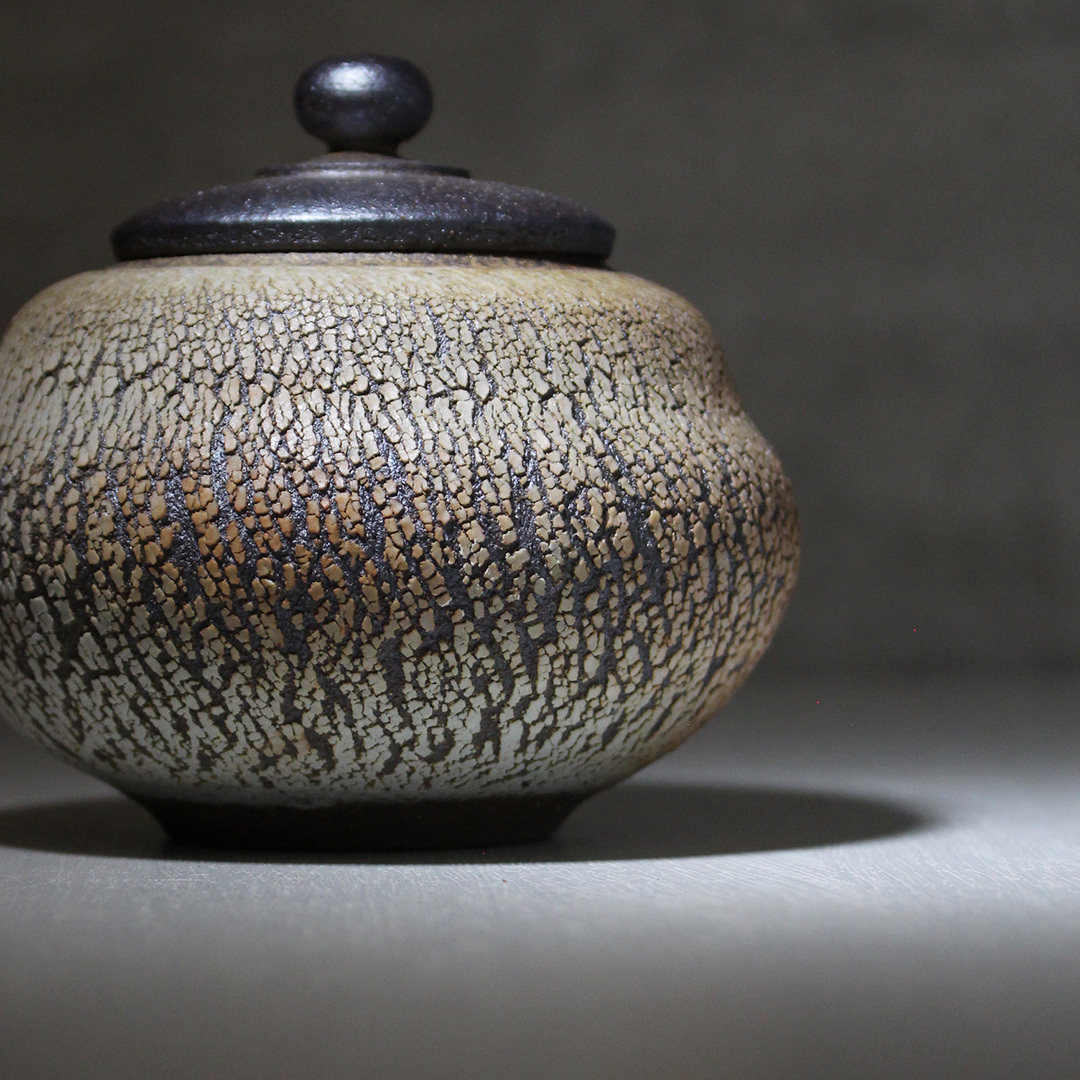 爆裂染霞柴燒茶葉罐H005D