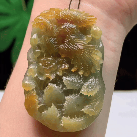 91322 翡翠黃翡鳳凰牌