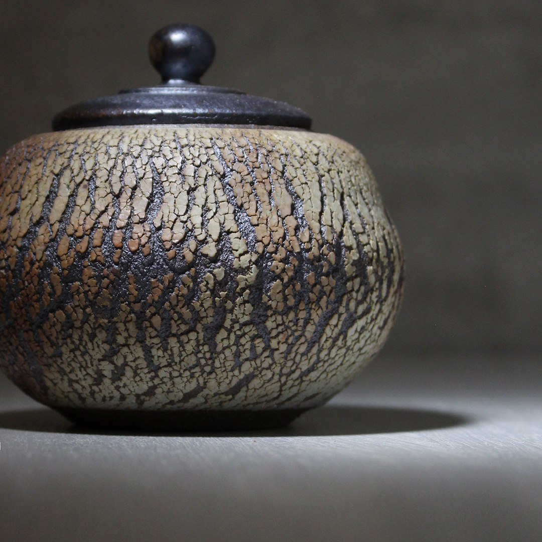 爆裂染霞柴燒茶葉罐H004D