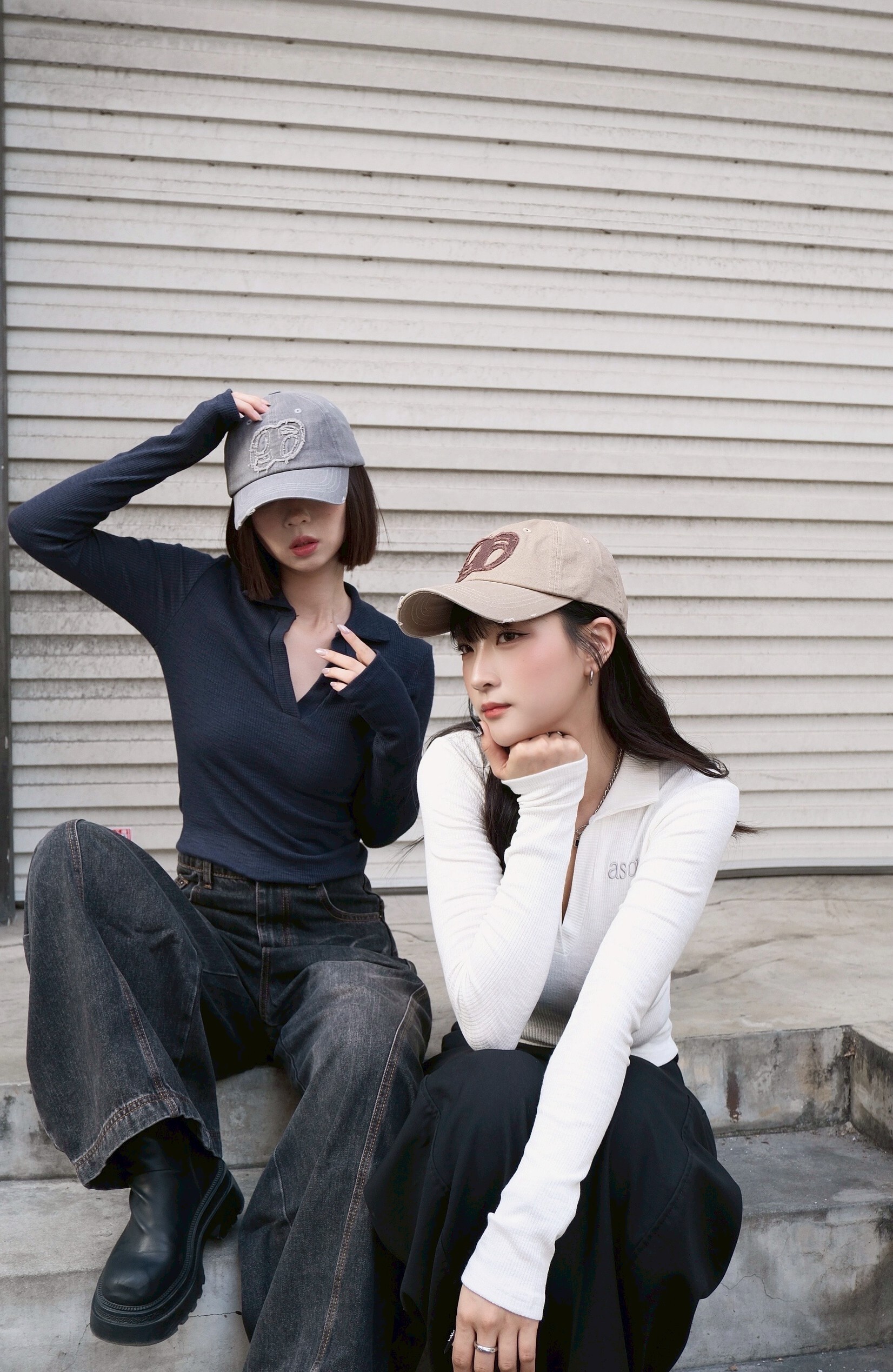 AS"ON 薄款微透翻領長袖