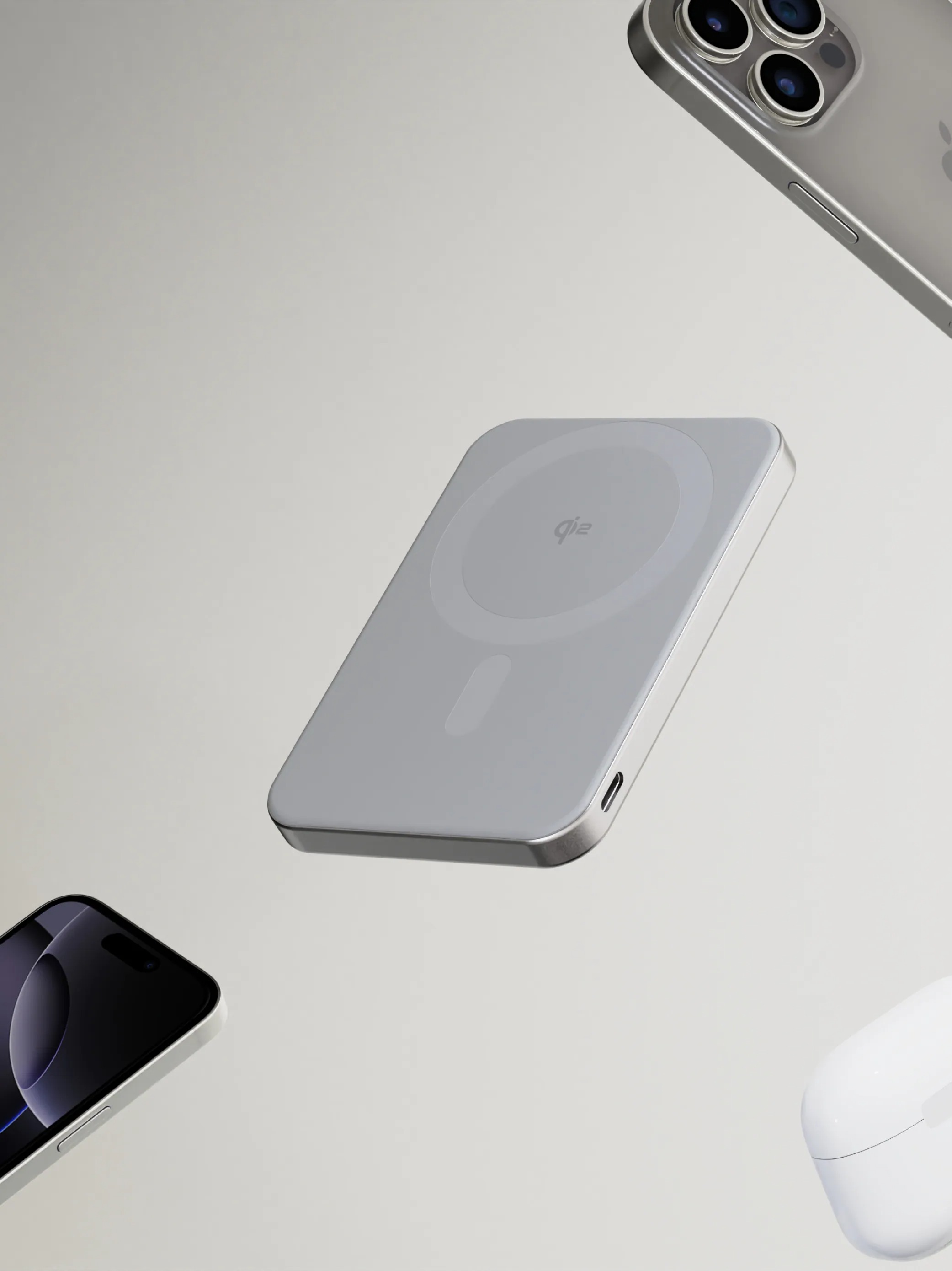 Allite｜ 超薄充Qi2 磁吸支架行動電源5000mAh