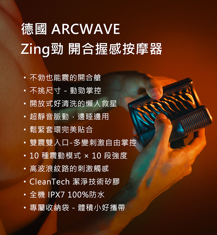 arcwave zing 緊握自慰器 開放式震動自慰器 開合握感按摩器