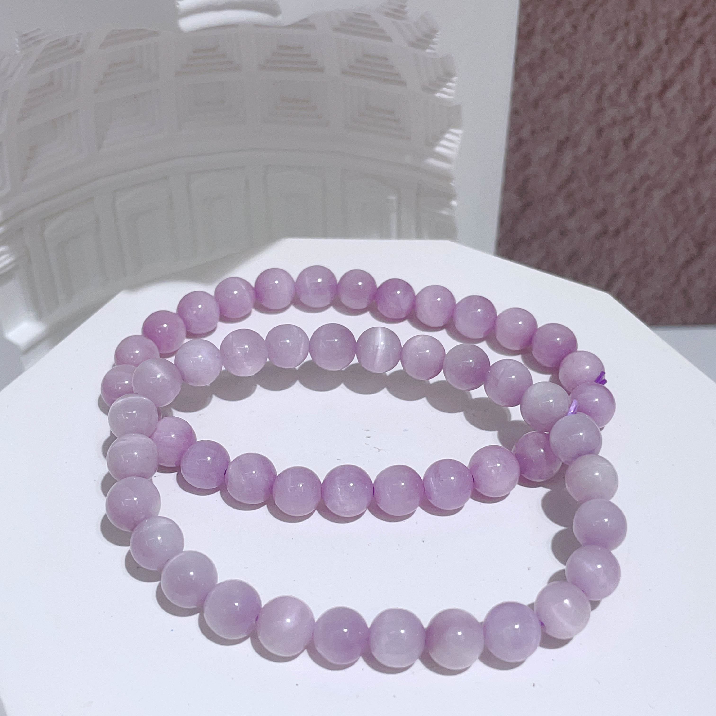 糯體紫鋰輝手串 7mm