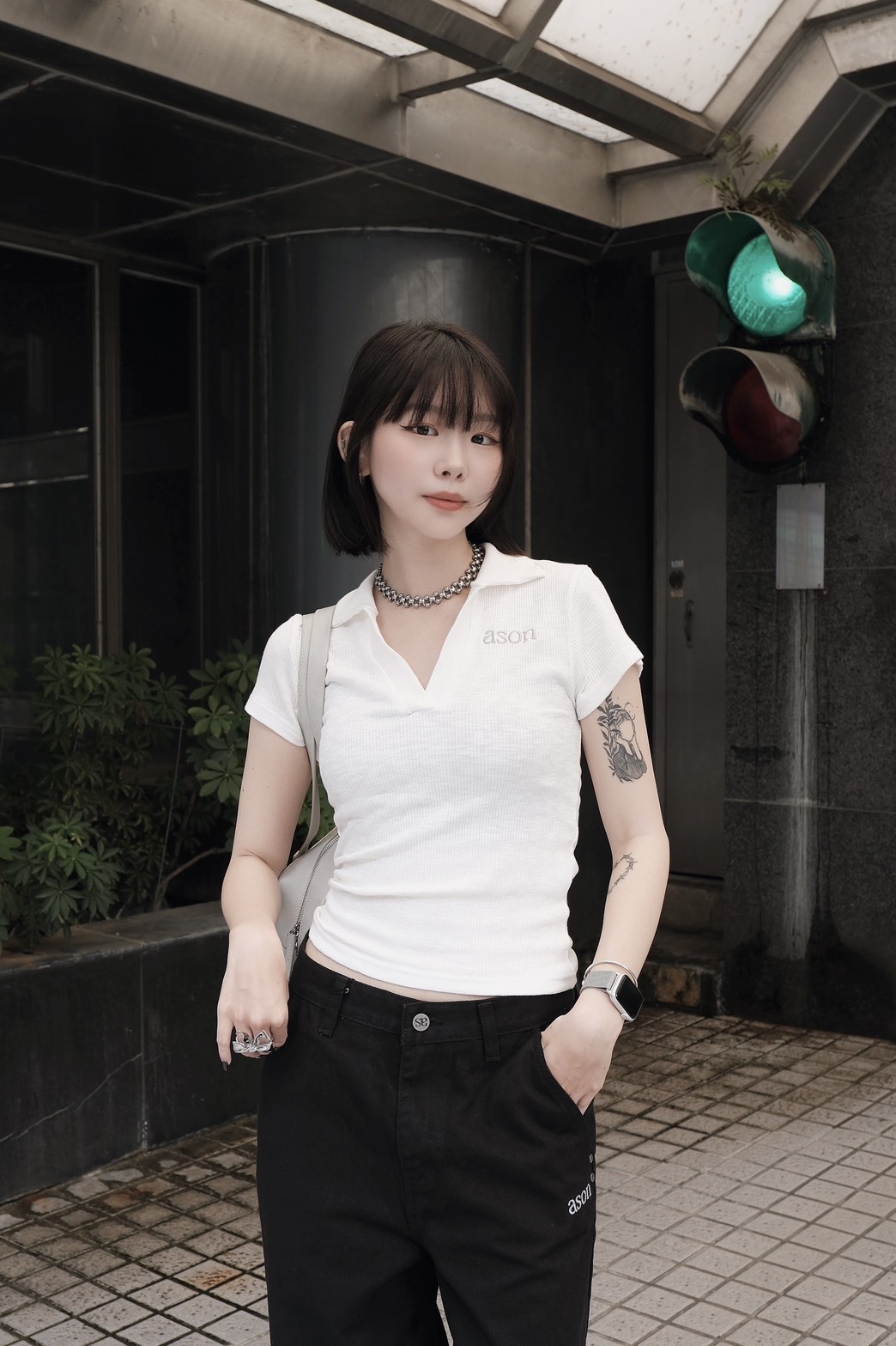 <快速出貨>Ason 薄款微透翻領短袖