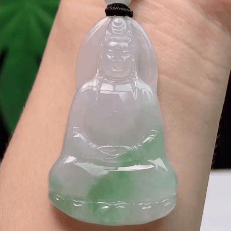 91324 翡翠飄綠素衣觀音