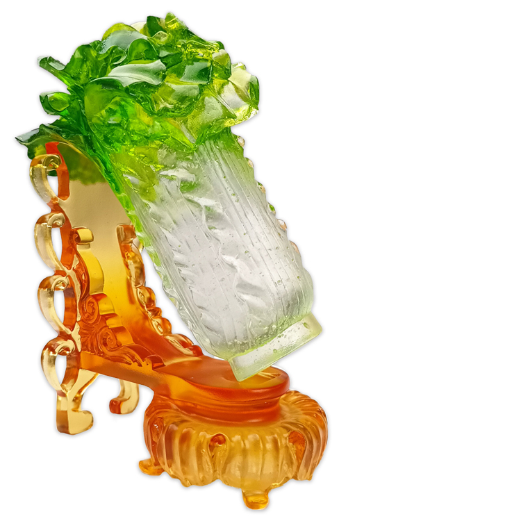 鹿港窯禮品館|琉璃翠玉白菜 故宮典藏藝術小擺件 開運送禮首選