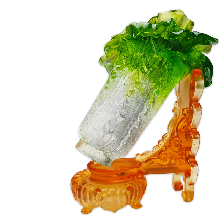 鹿港窯禮品館|琉璃翠玉白菜 故宮典藏藝術小擺件 開運送禮首選