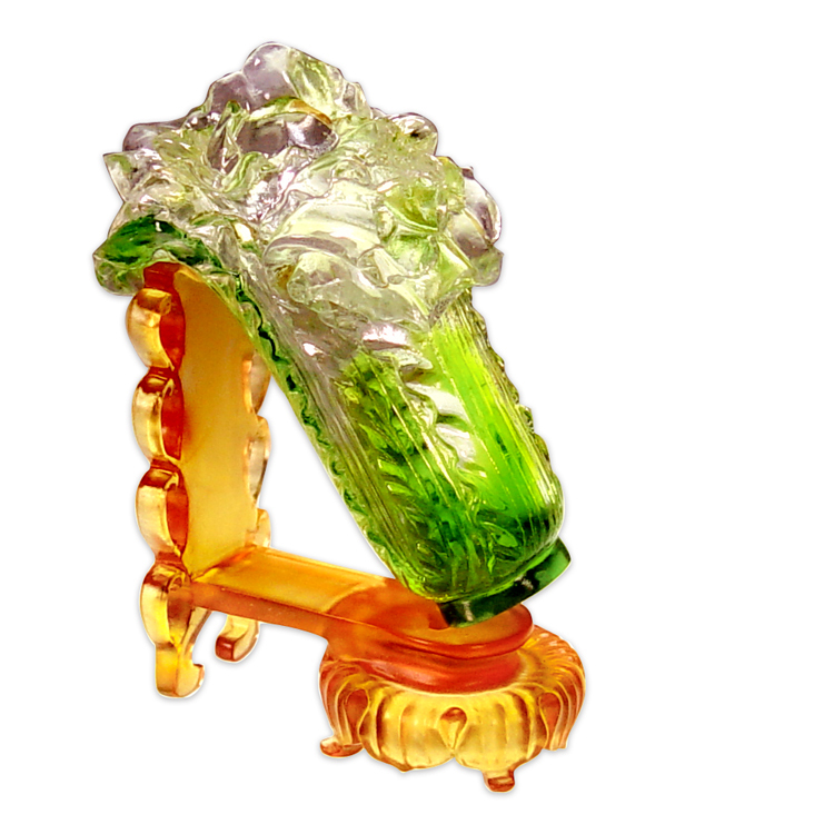 鹿港窯禮品館|琉璃翠玉白菜 故宮典藏藝術小擺件 開運送禮首選