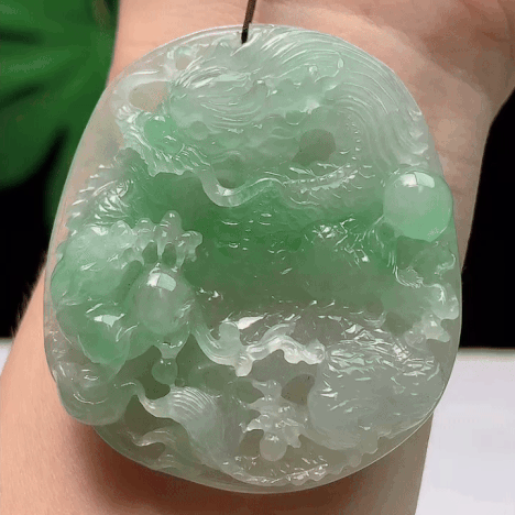 91327 翡翠飄綠龍牌