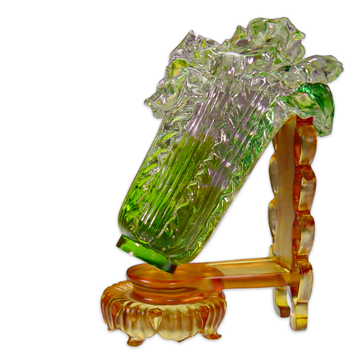 鹿港窯禮品館|琉璃翠玉白菜 故宮典藏藝術小擺件 開運送禮首選