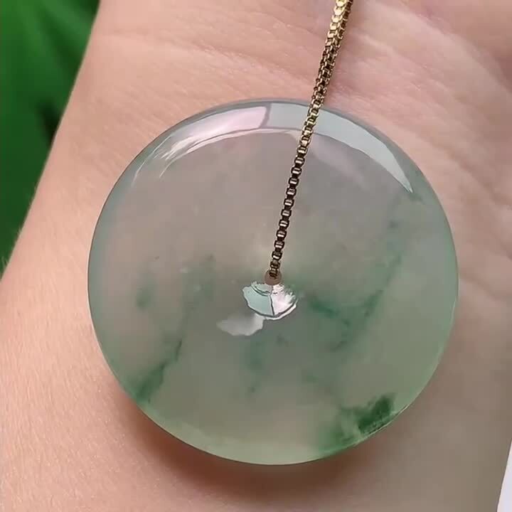 91328 翡翠冰種飄花平安扣 (31mm直徑)