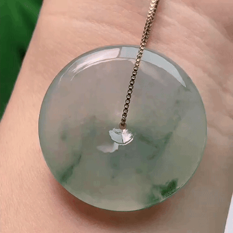 91328 翡翠冰種飄花平安扣 (31mm直徑)