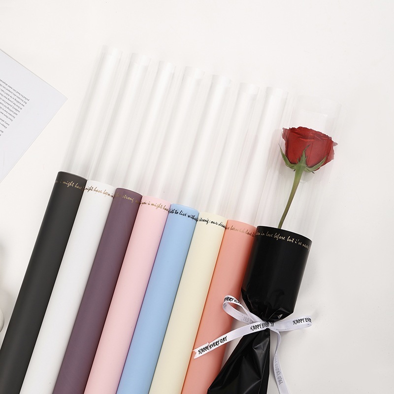 【台灣現貨速發】單支半透明防水鮮花包裝袋｜ 花束袋 diy半透明包裝袋 多支袋 玫瑰包裝袋 花束包裝 新款玫瑰單枝花袋