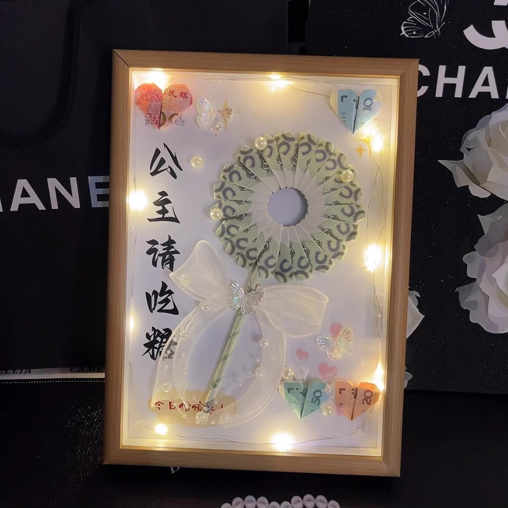 【台灣現貨速發】 DIY材料包  公主請吃糖 背影女神 小抱富 富婆 相框 材料包｜情人節送女友有錢花土豪船