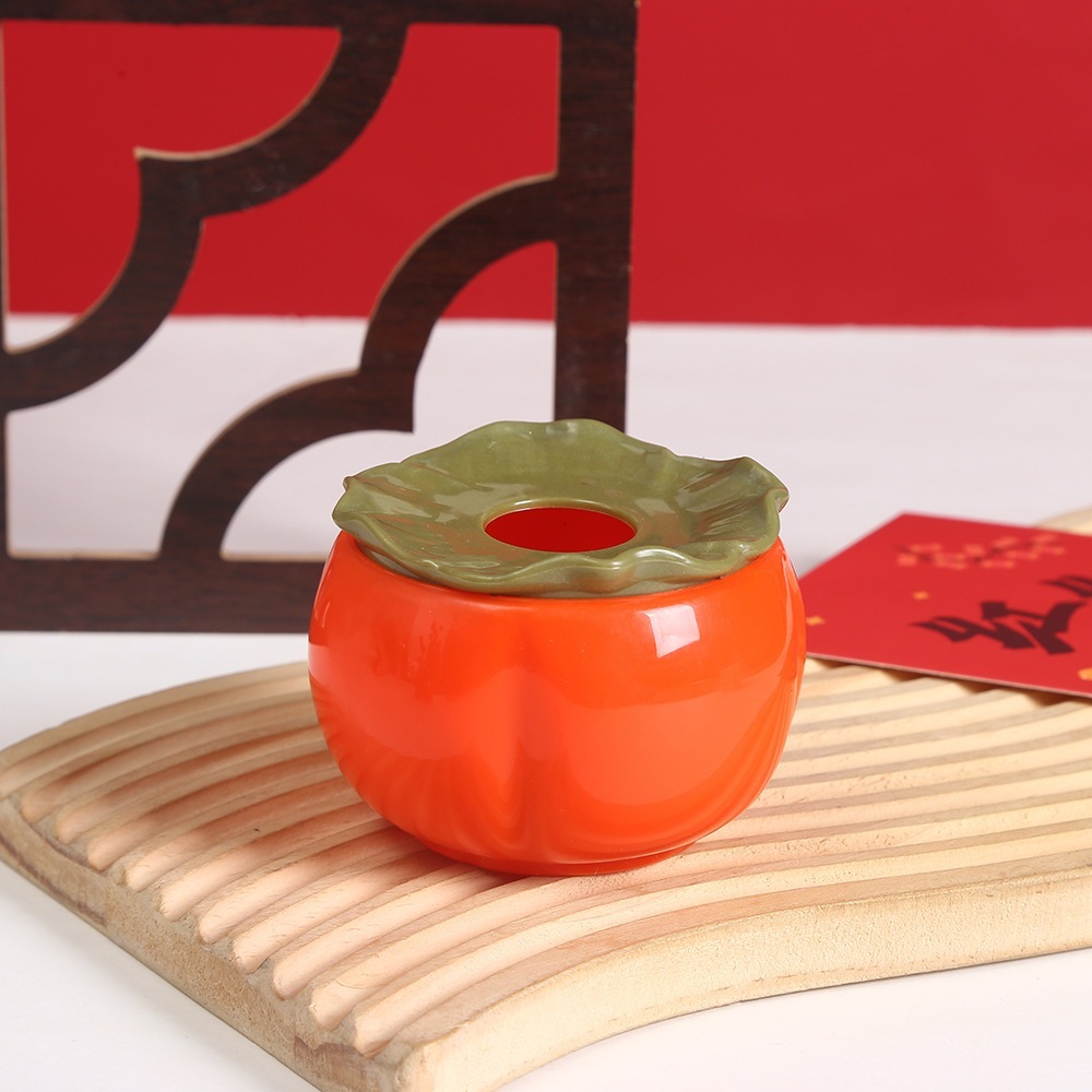 【台灣現貨速發】柿子 桶 插乾燥花盆 鮮花花器 新年桶 百福桶｜新年 開幕 賀新居系列｜柿子塑膠盆