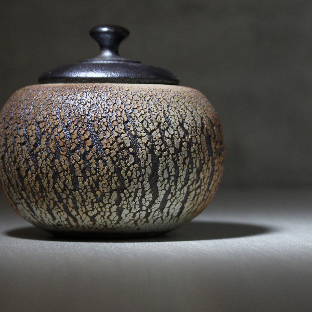 爆裂染霞柴燒茶葉罐H007D