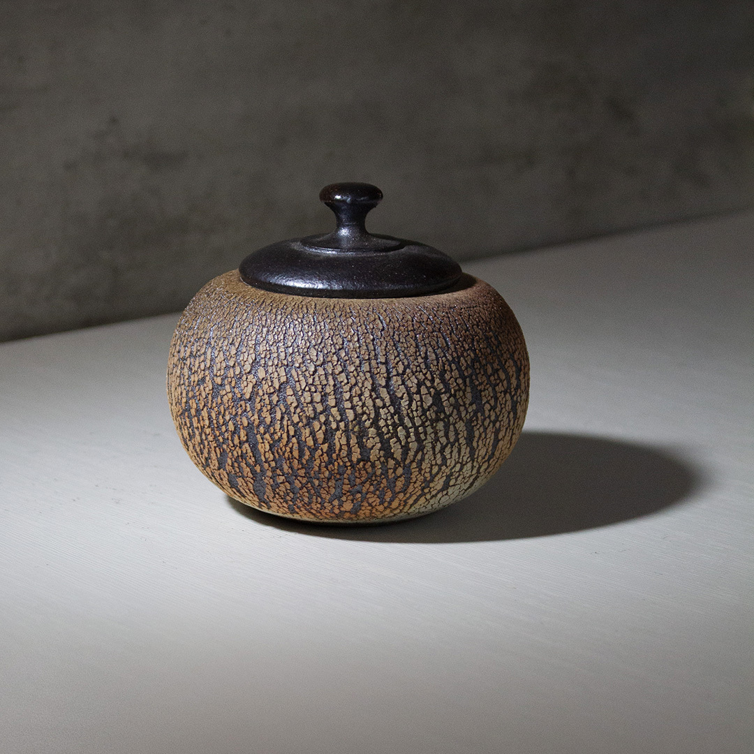 爆裂染霞柴燒茶葉罐H007D