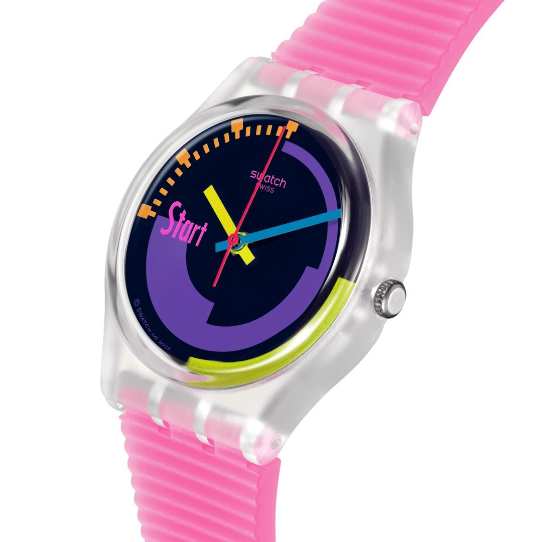 【Swatch】NEON PINK PODIUM SO28K111 34mm  Modern Watch