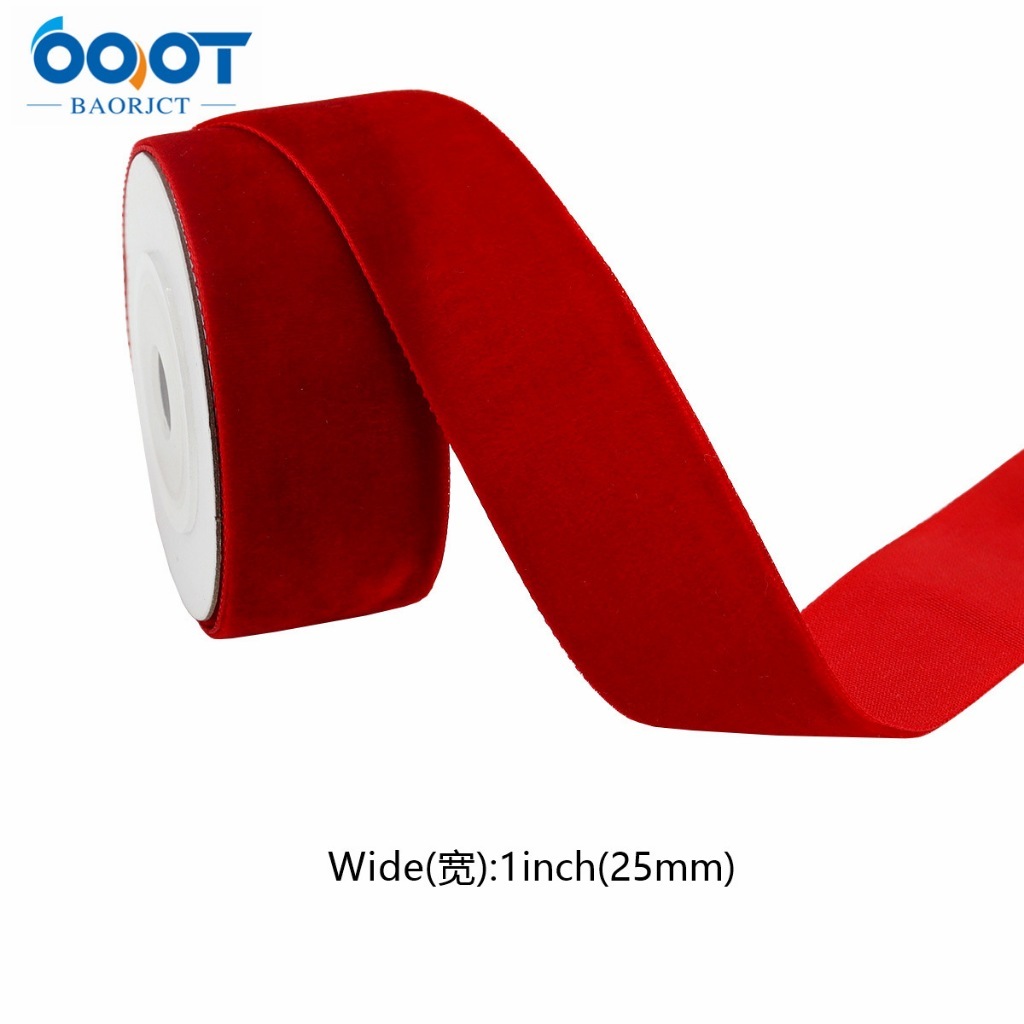 【台灣現貨速發】紅色 絨布 緞帶 單面植絨帶 天鵝絨面緞帶 鎖骨裝飾 髮帶 緞帶 包裝材料|紅色