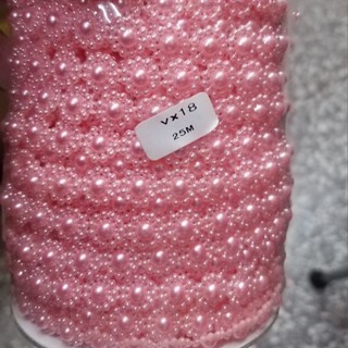 【台灣現貨速發】10mm 珍珠鍊 七珠 太陽珠 珍珠鍊 花形珍珠 珍珠緞帶 | 白/粉色/五彩透明/亮粉 |整捲250M