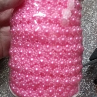 【台灣現貨速發】10mm 花型 珍珠鍊 七珠 太陽珠  珍珠緞帶 緞帶 | 白/粉色/五彩透明/亮粉 |30尺