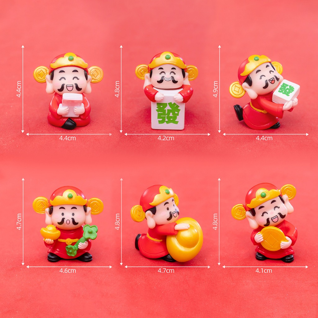【台灣現貨速發】春節Q版財神 招財貓 公仔 家庭辦公室財運旺小擺件
