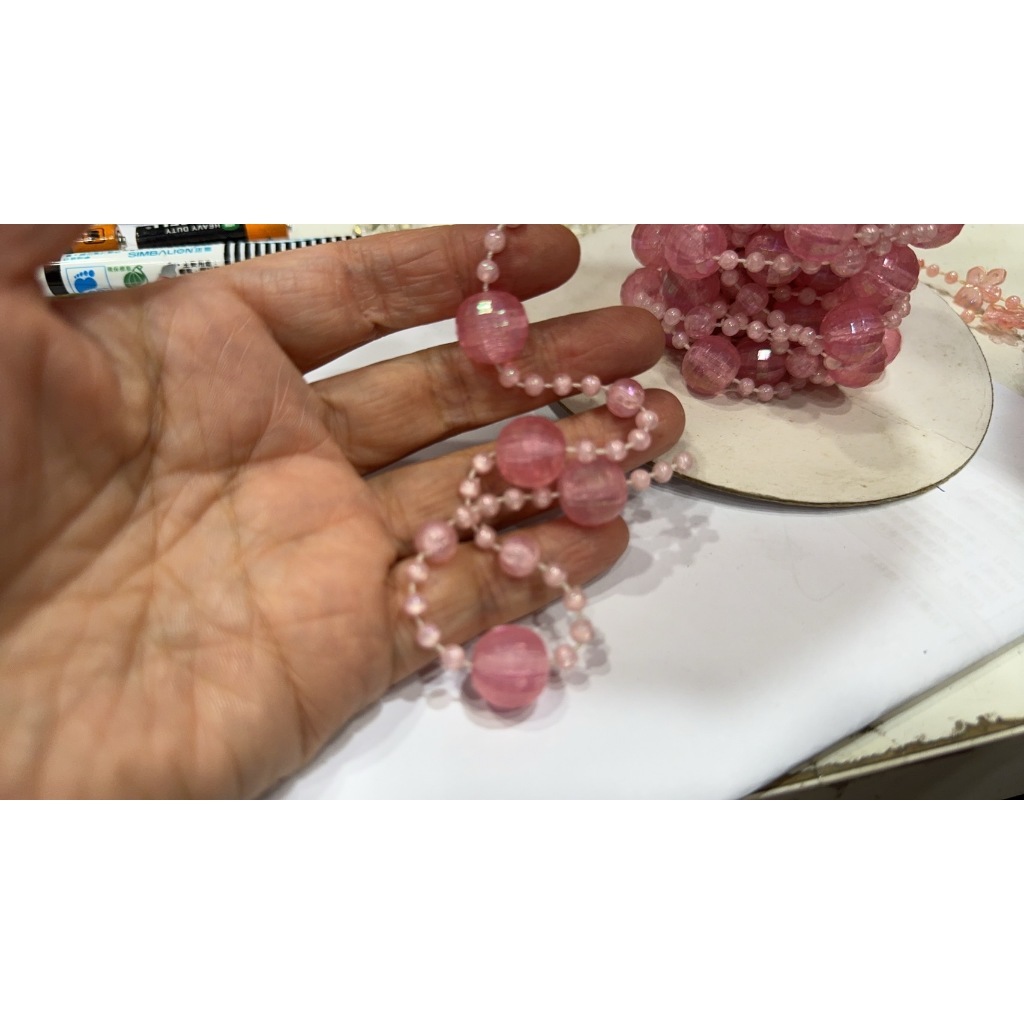 【台灣現貨速發】材料王批發 3+12mm透明粉花型鍊