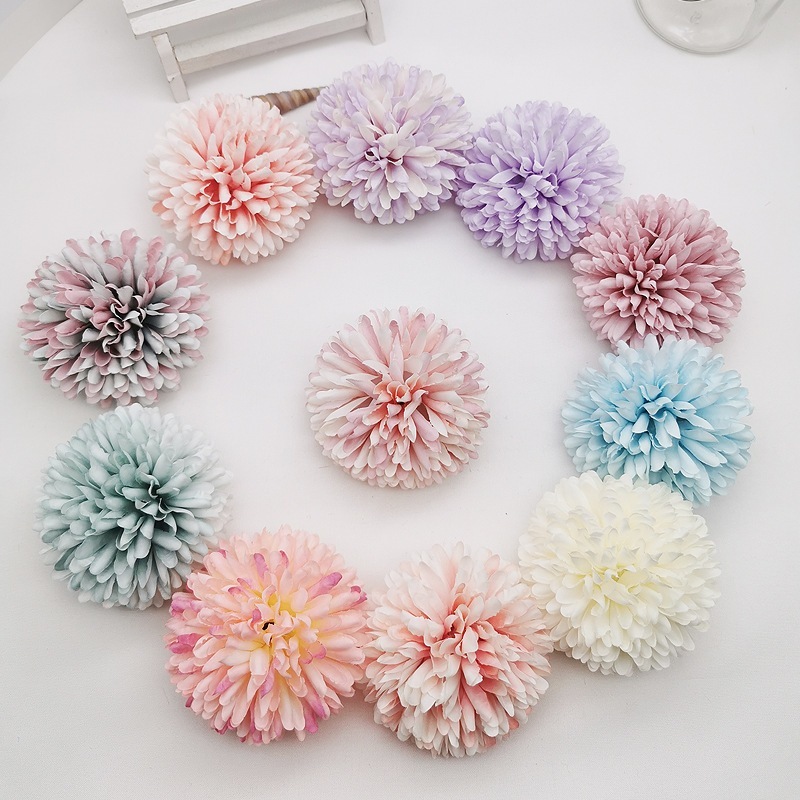 【台灣現貨速發】蒲公英球菊 兵乓菊 花材假花頭 圓球菊 森林系仿真花