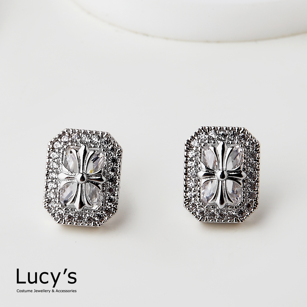 方塊十字架 耳環 (二色) (124168/124169)